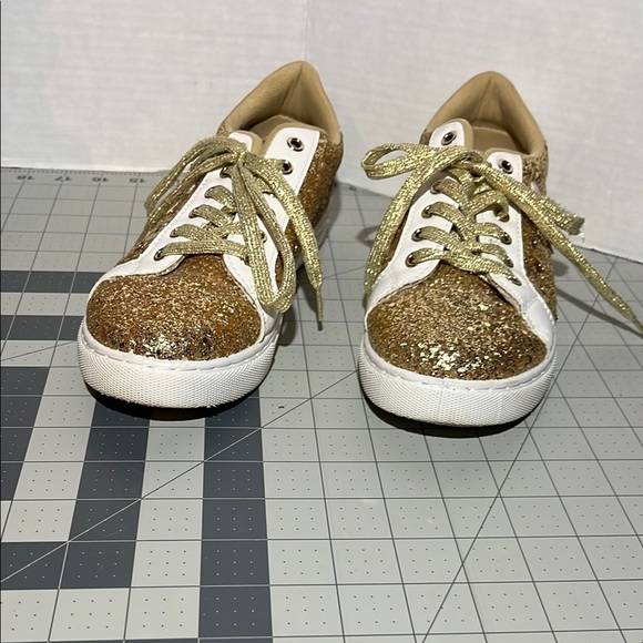 Gold Glitter Women's Sneakers - Picture 5 of 9